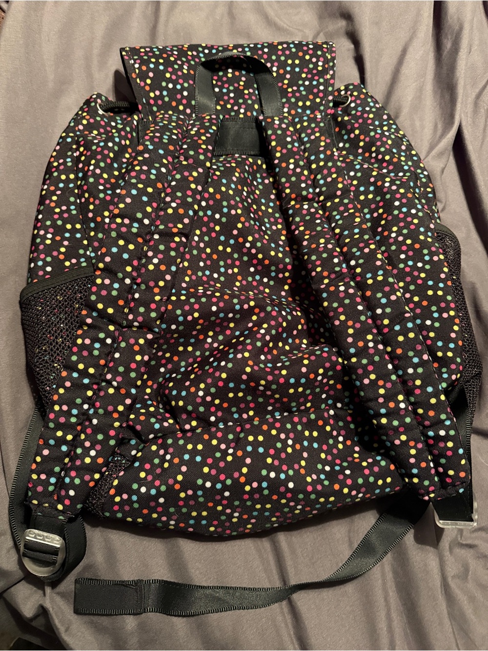 Polka Dot Drawstring Backpack - Picture 7 of 7